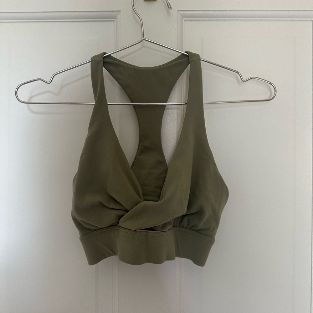 Lululemon Racerback Sports Bra in Muted Green Size 6